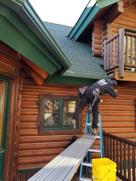 Mountain Gutters  Crestline CA - Installation of Seamless Aluminum Raingutters