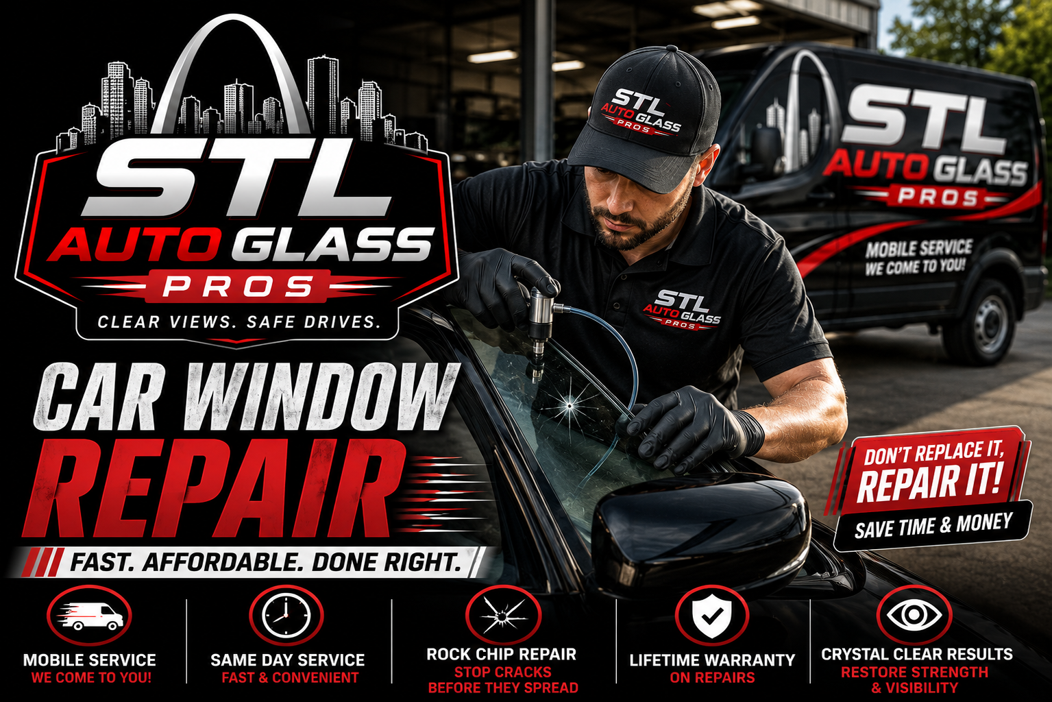 Car side and door window replacement in St. Louis, Missouri