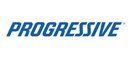 The logo for progressive is blue and white on a white background.