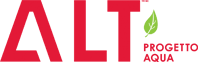 Un logo pour alt progetto aqua avec une feuille verte