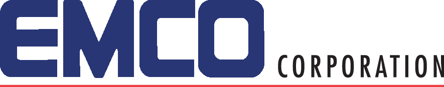 Un logo bleu et blanc pour la société Emco