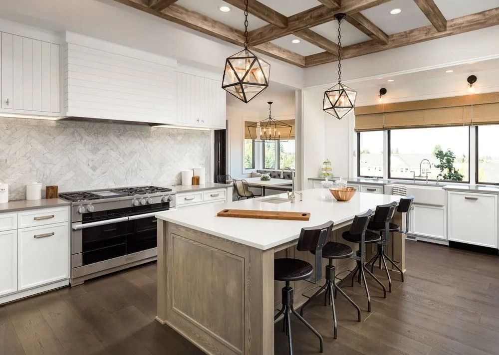 Modern Kitchen With Island — Dimond J Carpentry in Sunshine Coast, QLD