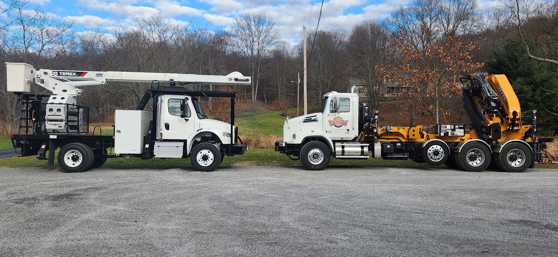 Two Trucks Are Parked — Masury, OH — Hackett's Tree Service