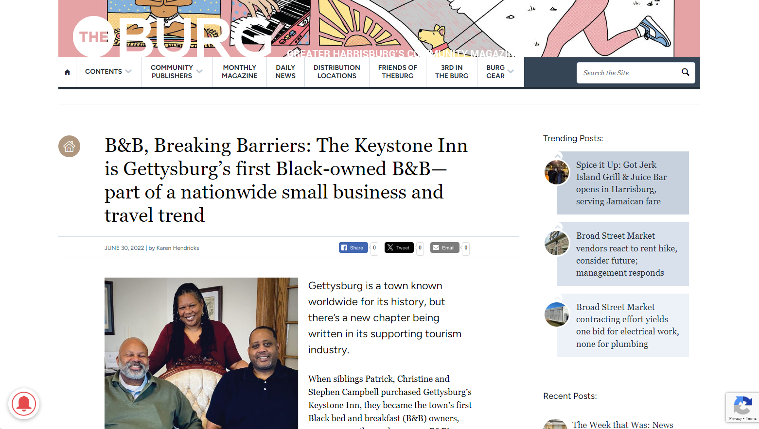 a screenshot of a website called the burg
