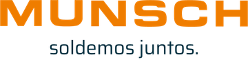 Logotipo de MUNSCH en naranja y gris con el lema “saldemos juntos”.