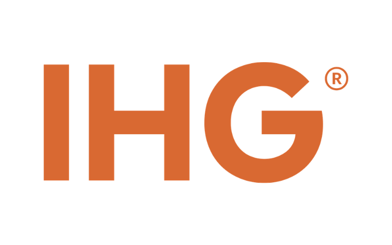 Orange IHG logo on a white background with a small registered trademark symbol.