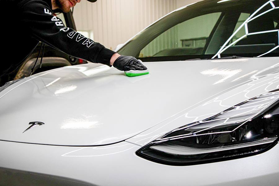 ceramic coating white tesla