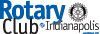 Rotary Club of Indianapolis logo in blue and black text with red gear icon