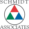 Schmidt Associates logo with red, green, and blue geometric triangle inside a circle