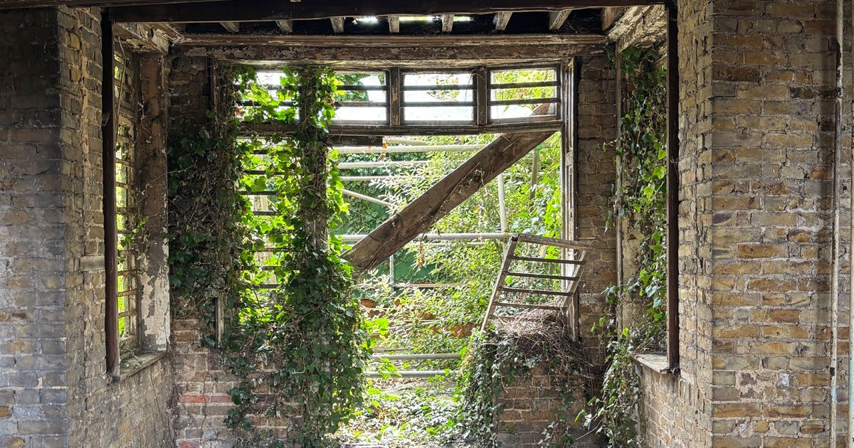 Damaged interior of Broomfield House