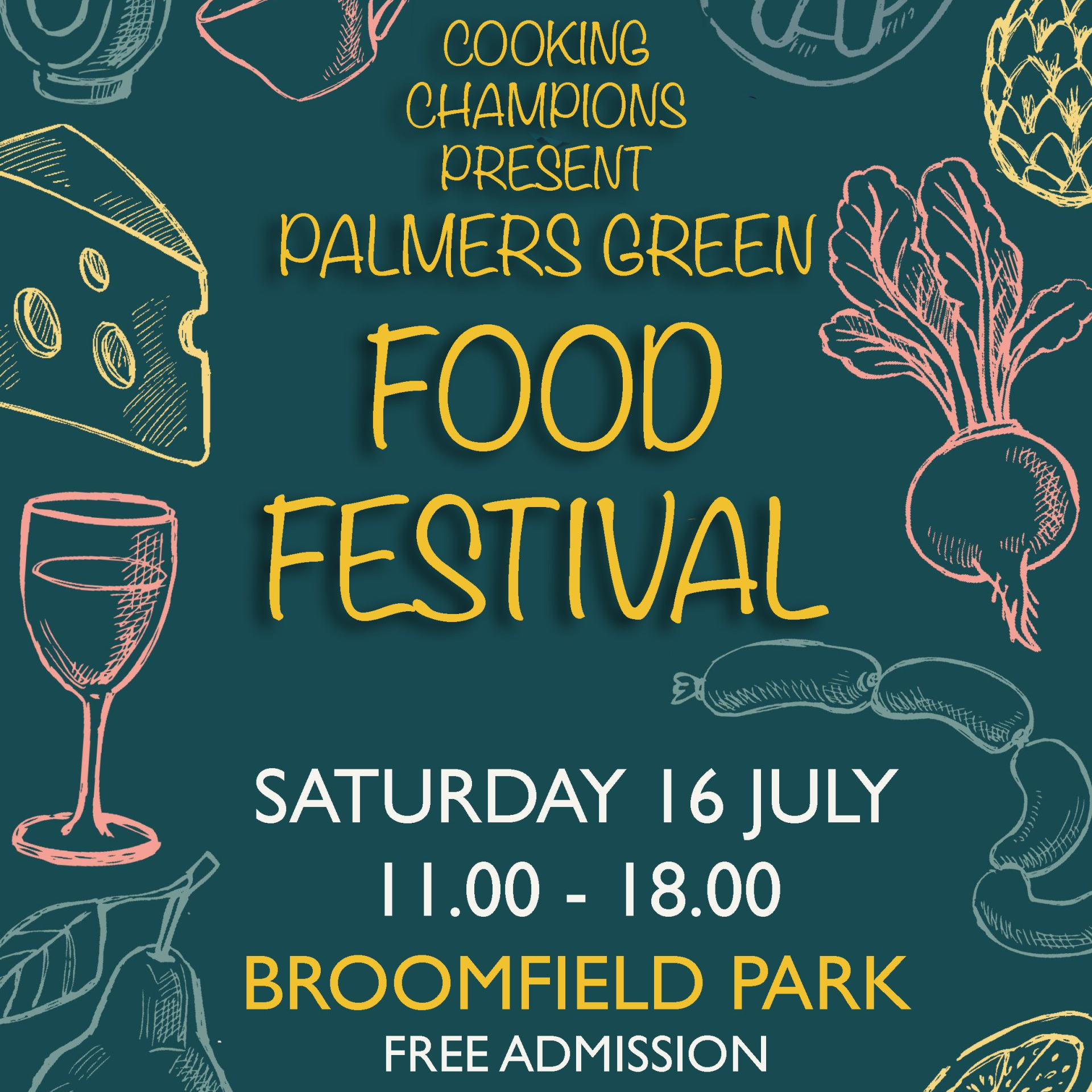 A poster for the palmers green food festival