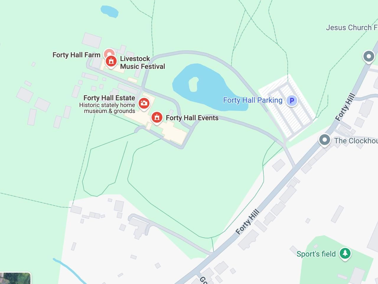 A map of a park with a lake in the middle of it.