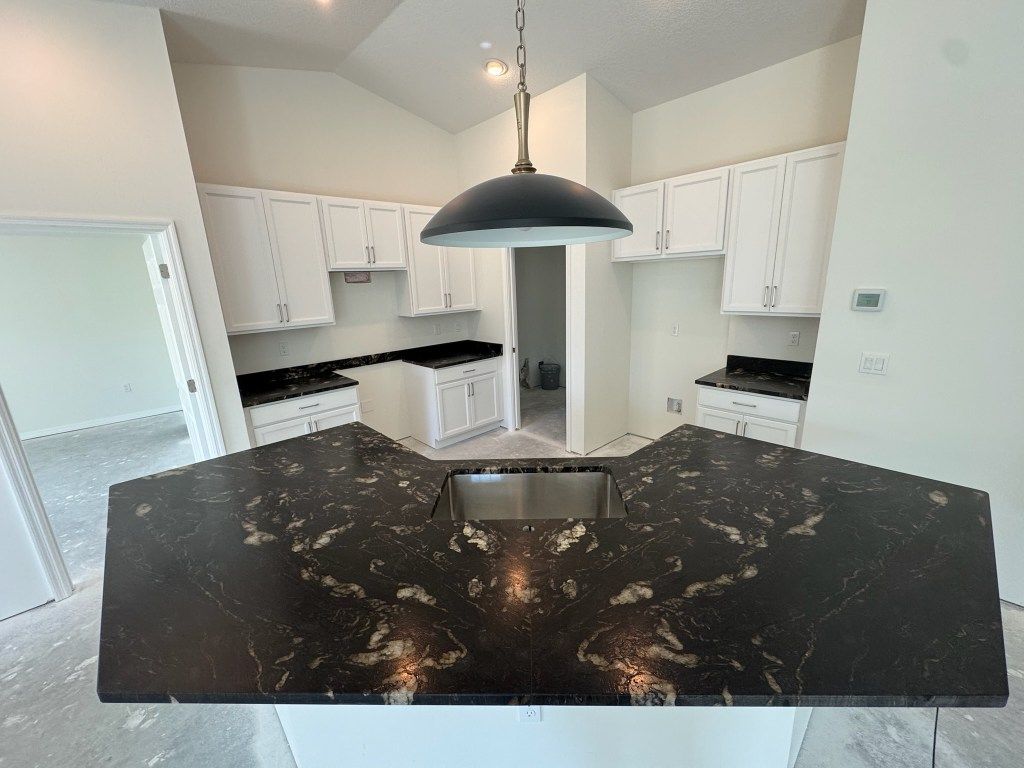 Black granite countertop