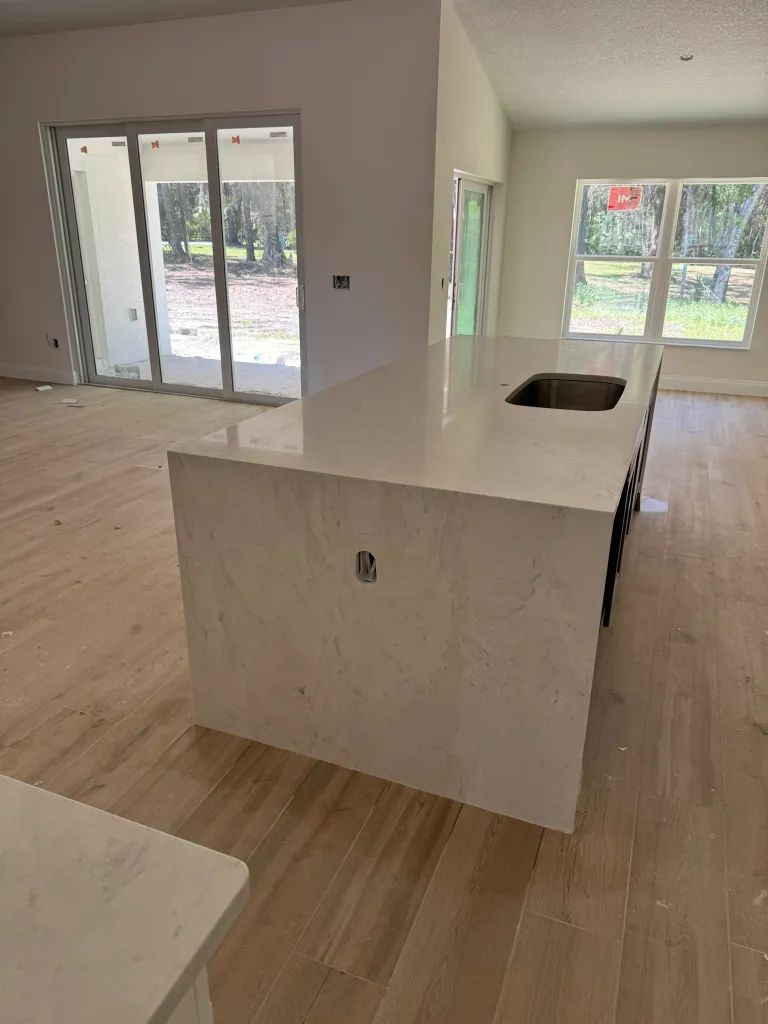 White granite countertop