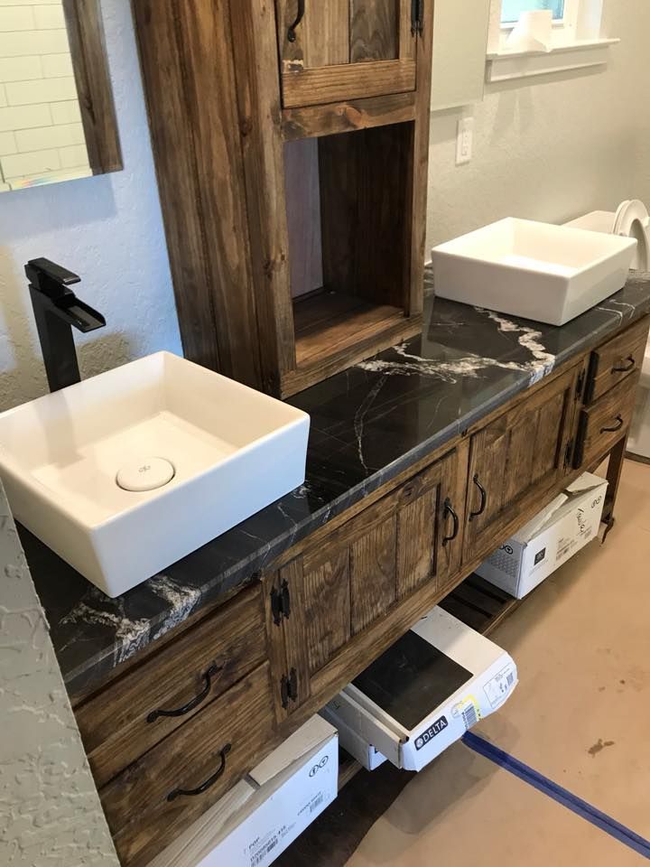 Custom bathroom countertop installation