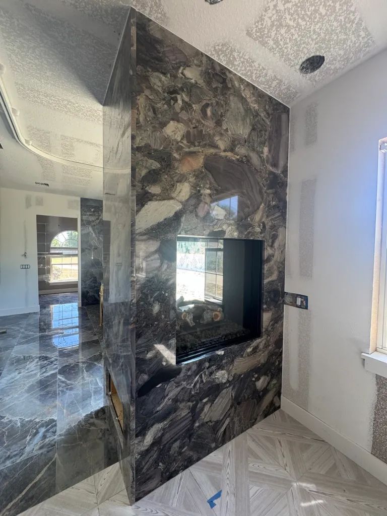 Fireplace wall installation