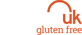a logo that says uk gluten free on a white background