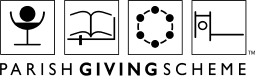 a black and white logo for the parish giving scheme