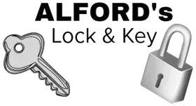 ALFORD's Lock & Key logo: A key and padlock flanking the company name in black text.