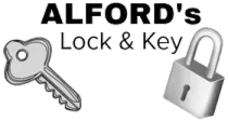 ALFORD's Lock & Key logo: A key and padlock flanking the company name in black text.