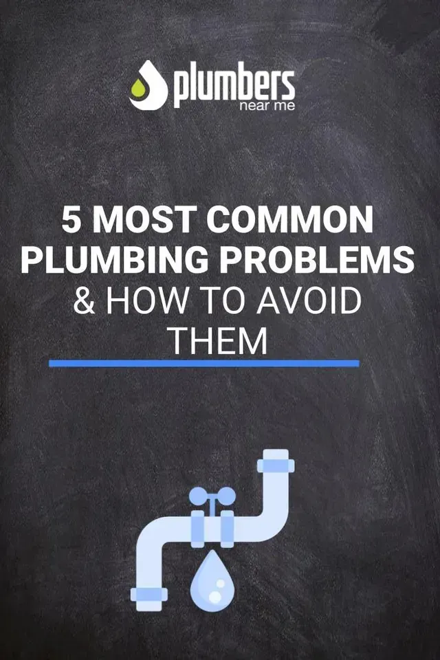 A blackboard with the words 5 most common plumbing problems and how to avoid them