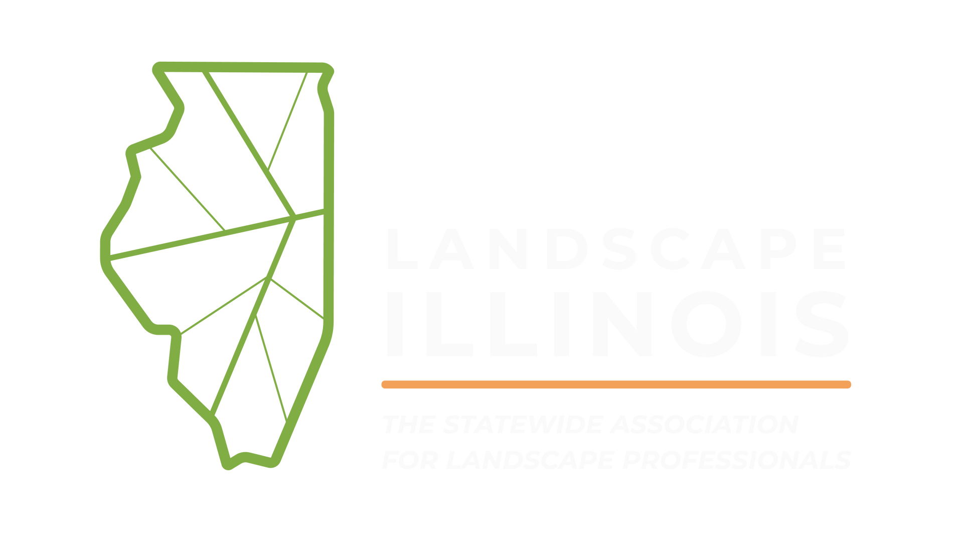 Logo for Landscape Illinois featuring a stylized outline of Illinois in green with interior lines, next to the company name.