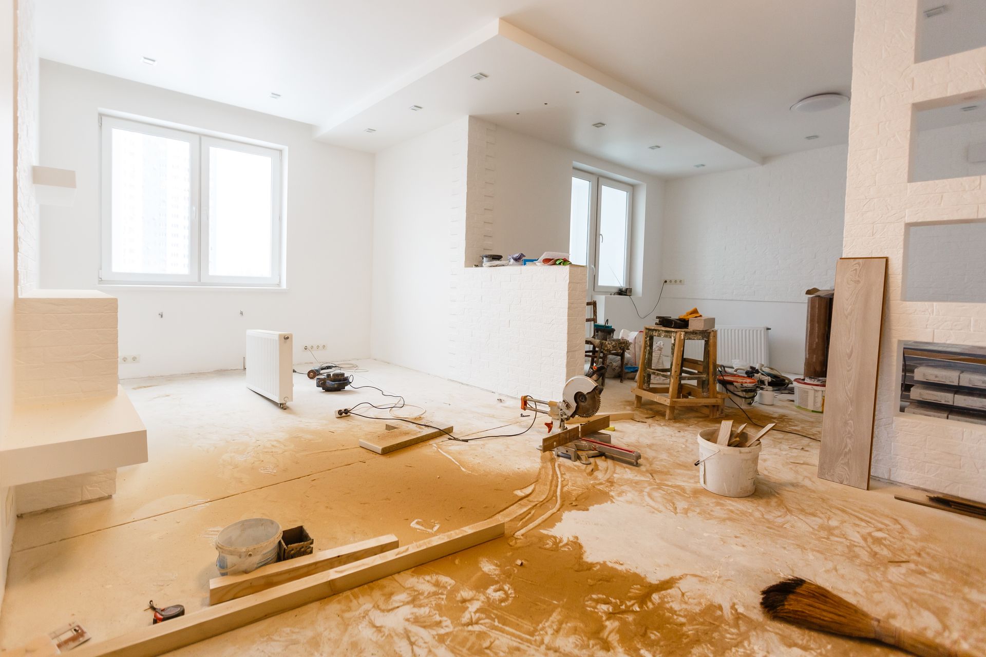 A home in the process of being remodeled.