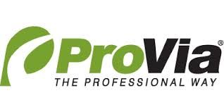 ProVia logo: green leaf design,
