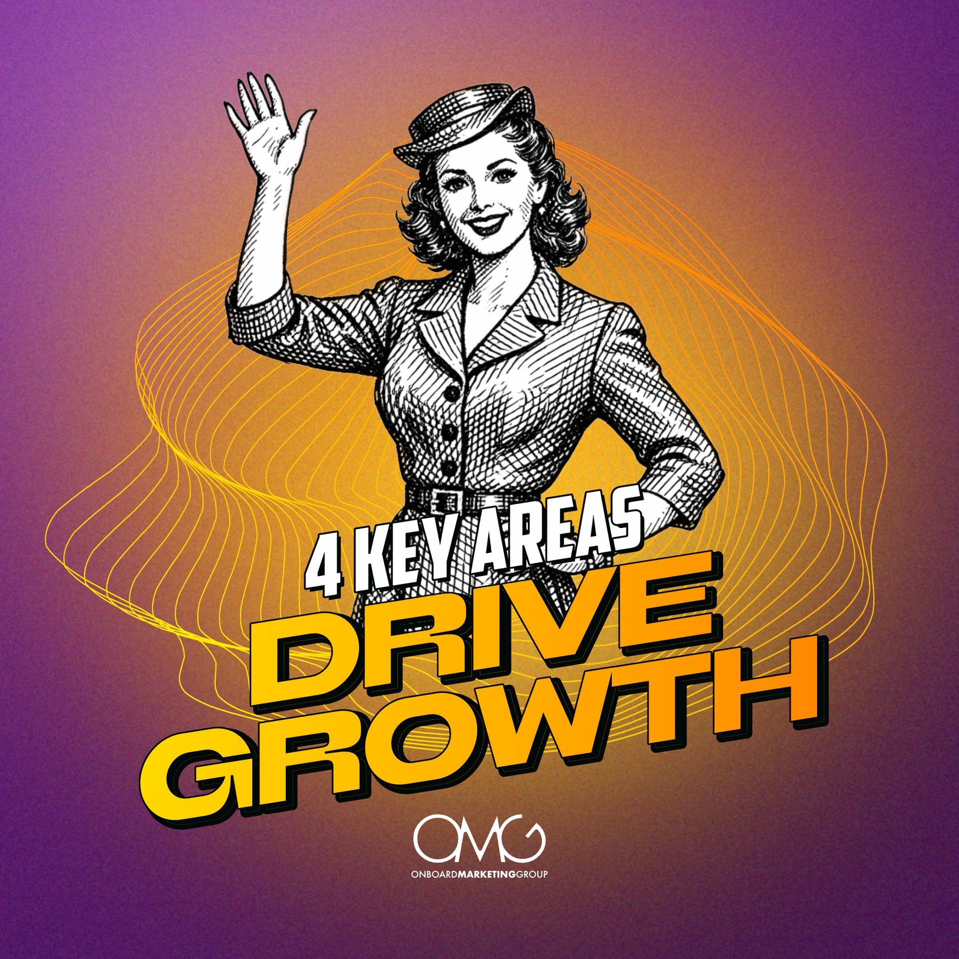 A stylized illustration of a person waving, with the text 