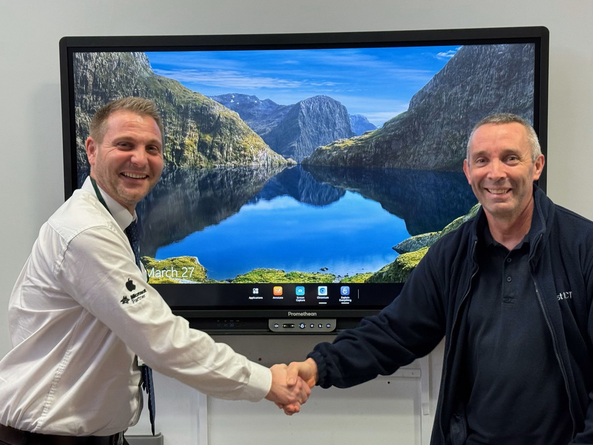 Promethean 65" Touchscreen Donation To The Fosseway Trust in BANES