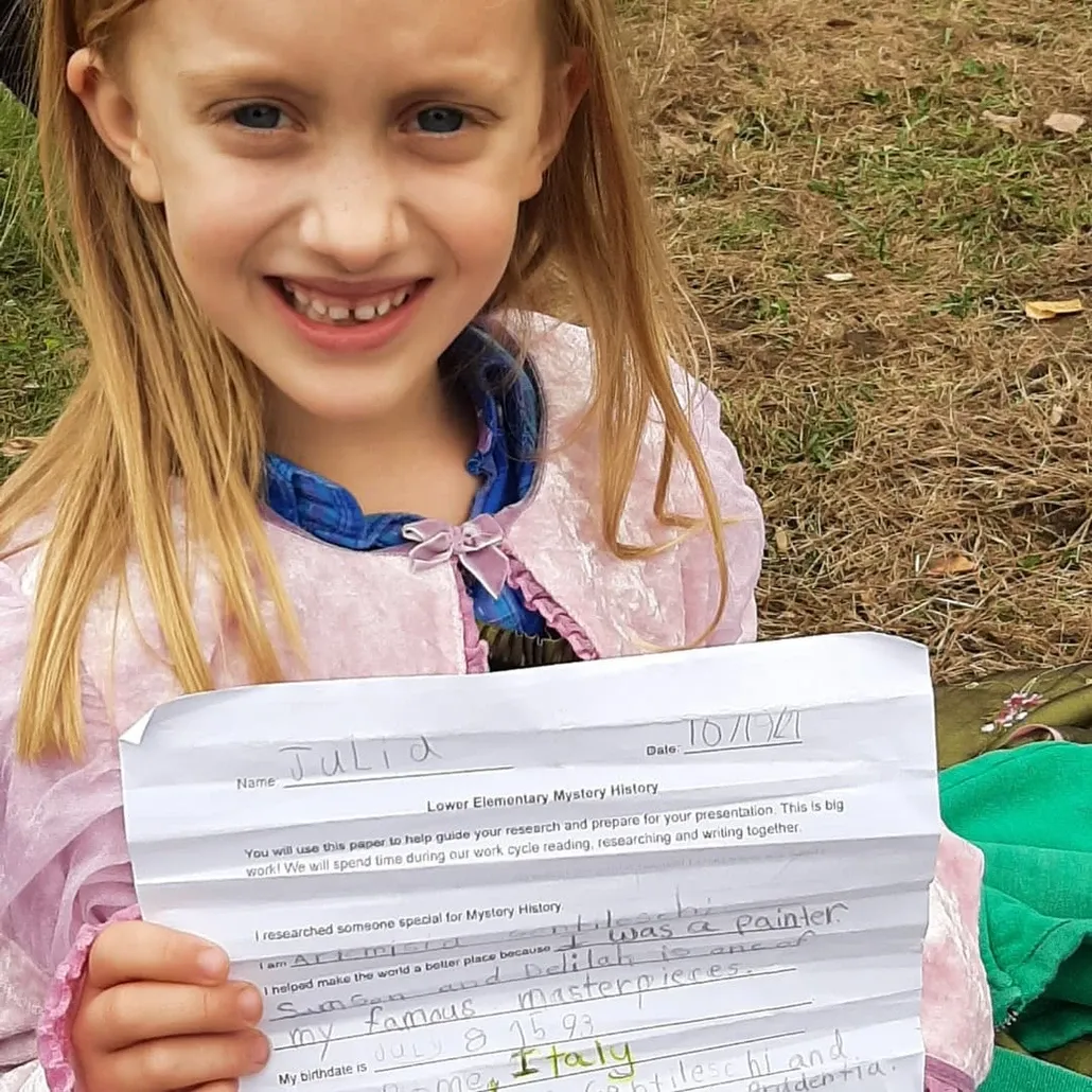 Child Showing Work