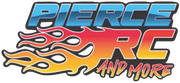 Logo for Pierce RC and More, featuring blue 