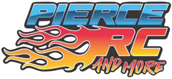 Logo for Pierce RC and More, featuring blue 