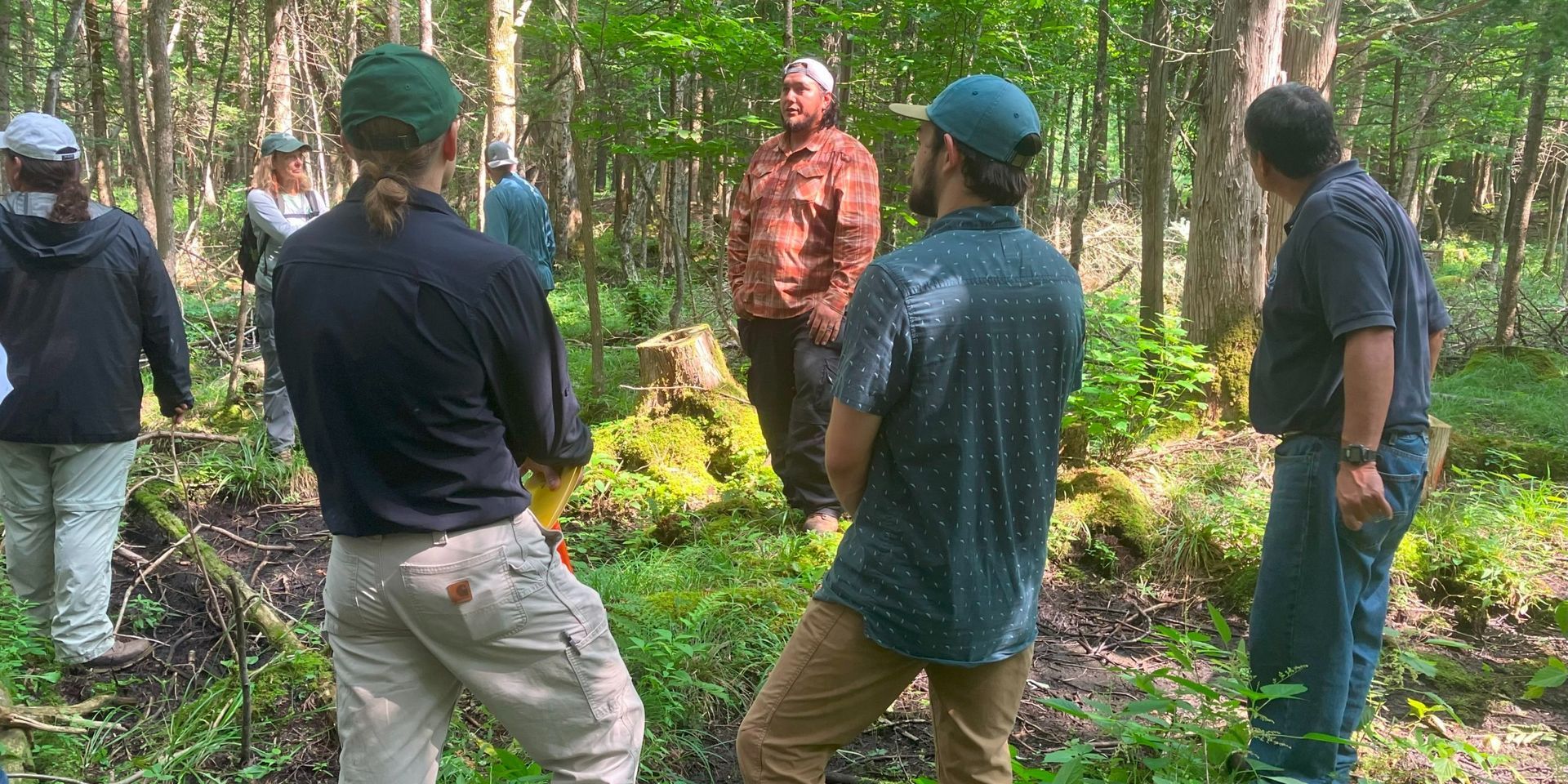 Basket makers, Tribal and non-Tribal natural resource managers, and researchers discuss black ash