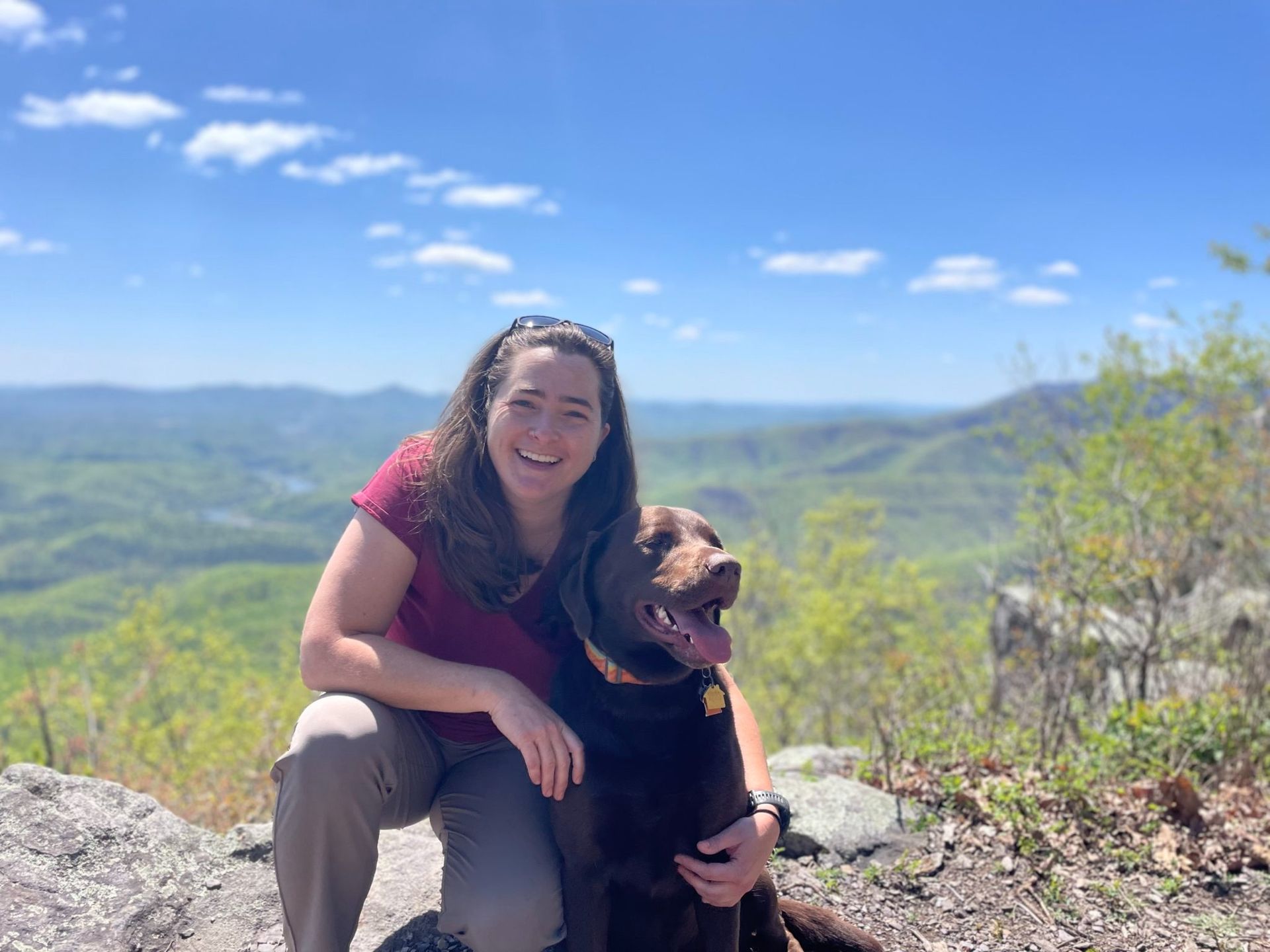 Picture of Sarah Hagen with a dog