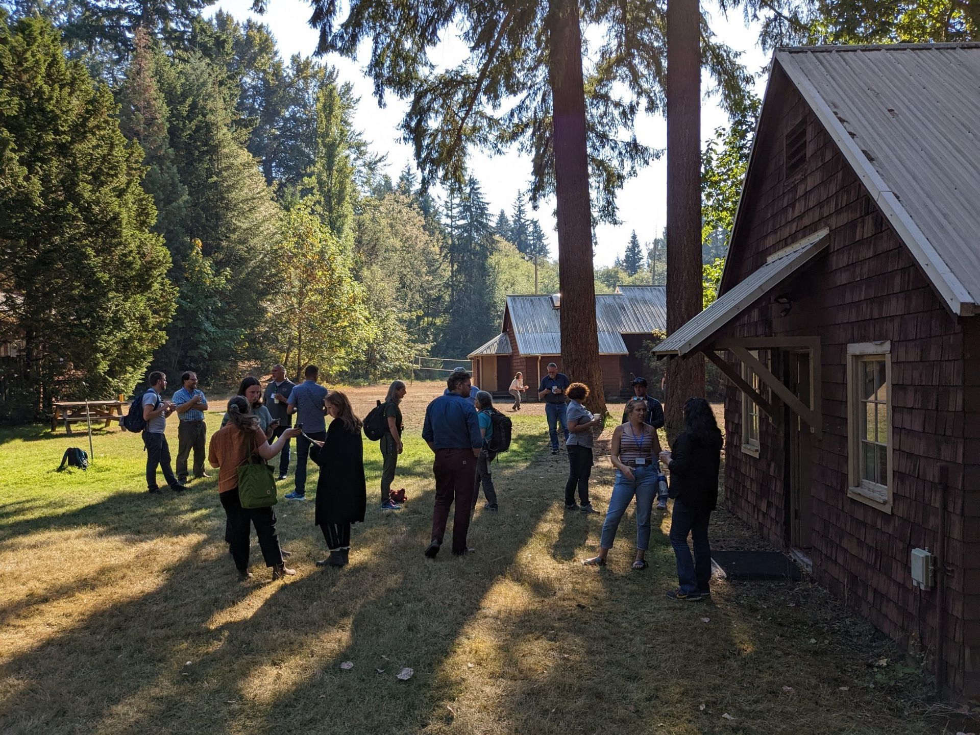 NIFS attendees visiting during a session break.