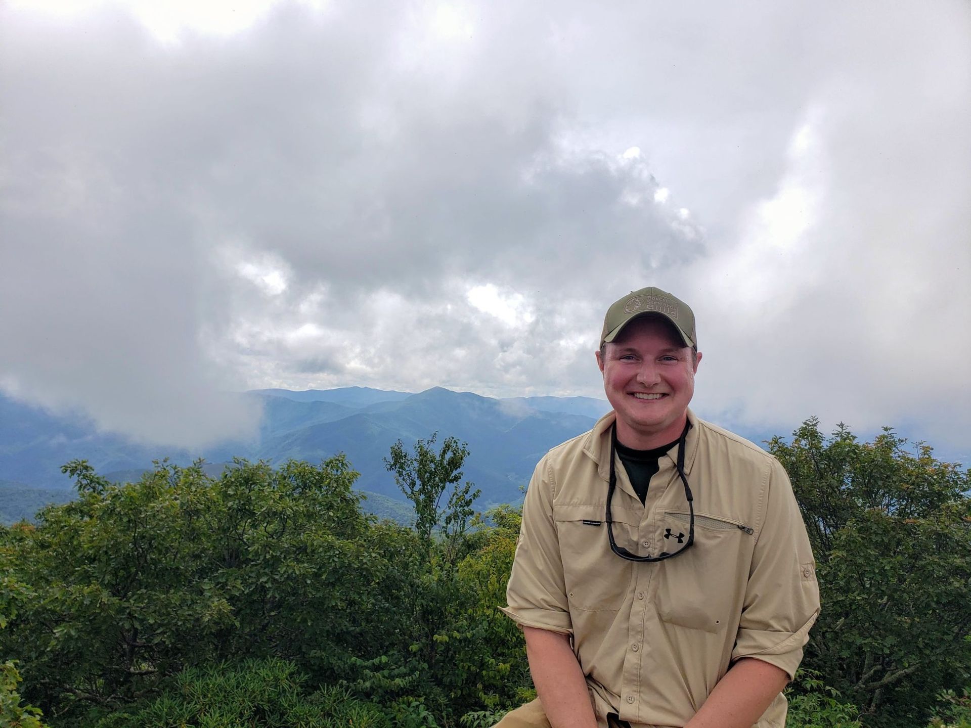 Mike at the Blue River Highway, traveling in the Southeast!