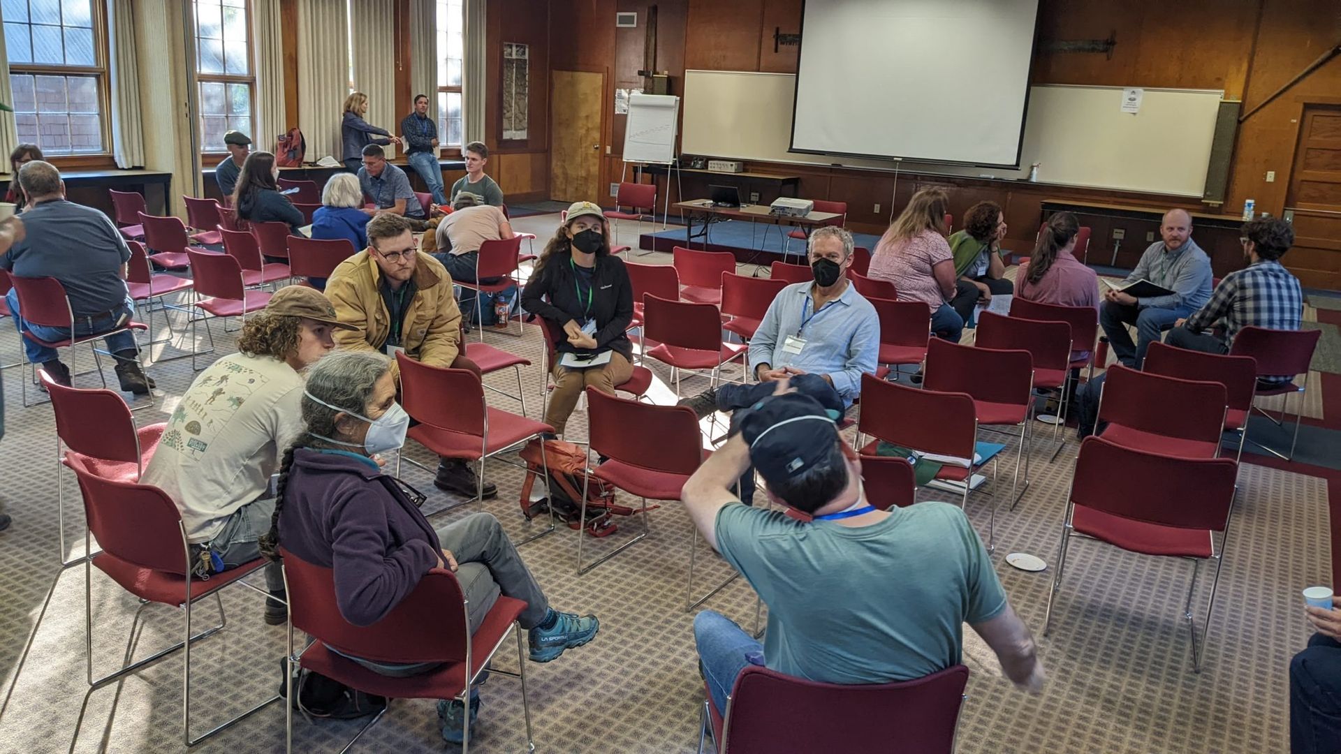 NIFS participants in breakout groups in session.