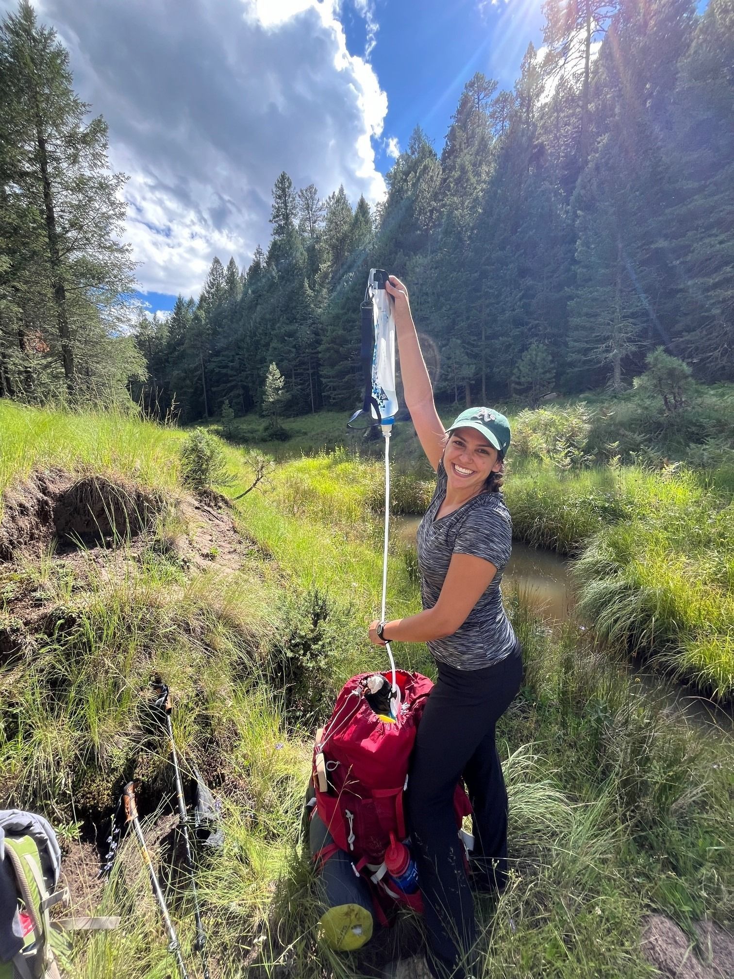 Photo of Megan backpacking
