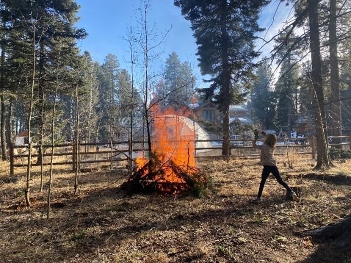 Photo of a pile burn