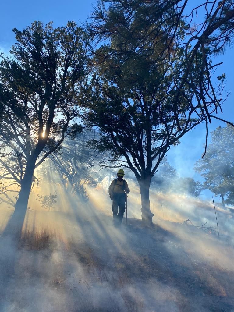 Sam Berry on fire line