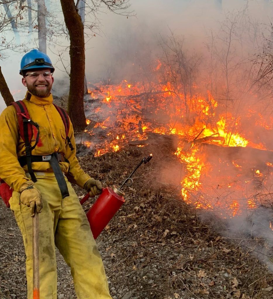 Photo of Jack Singer at prescribed fire