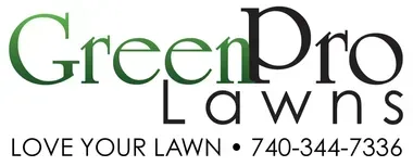 GreenPro Lawns logo, green and black text.