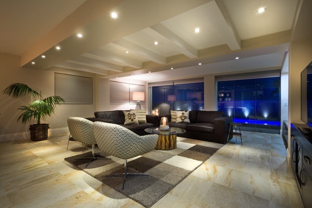 A Modern Living Room With Beige Stone Floors — Richardson Conveyancing In Terrigal, NSW