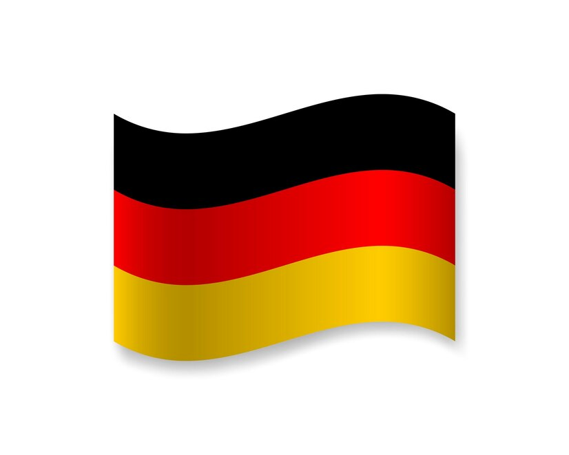 A german flag on a white background