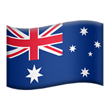 An Australian flag on a white background.