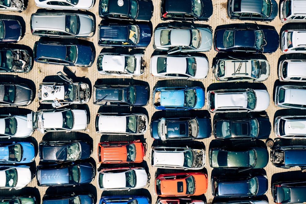 Aerial View of a Parking Lot Densely — Murwillumbah Motor Wreckers in Gold Coast, NSW