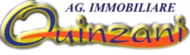 Logo per AG. Immobiliare Quinzani in corsivo blu e oro su sfondo bianco.