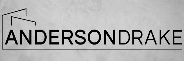 Anderson Drake Commercial Real Estate logo grey marble background with black letters