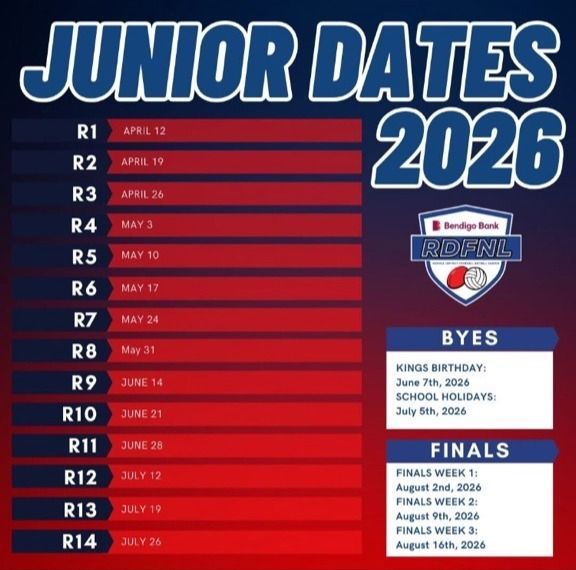 2026 RDFNL Season Dates